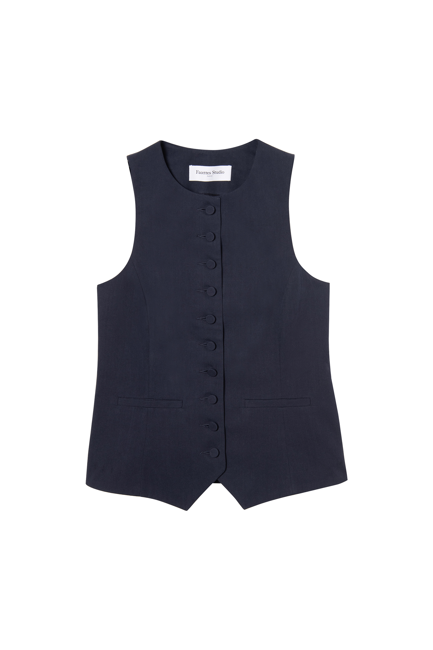 Monica Textured Cotton Canvas Vest