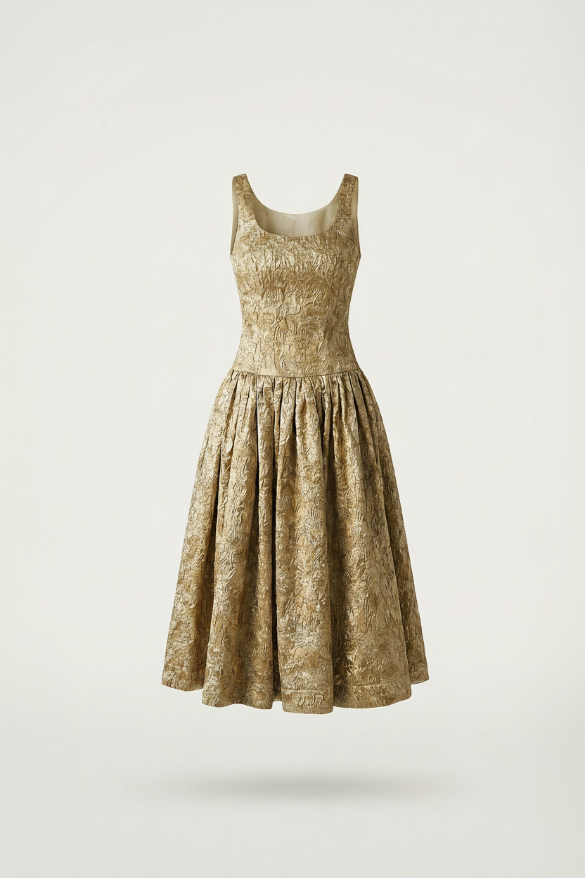 Golden Midi Dress