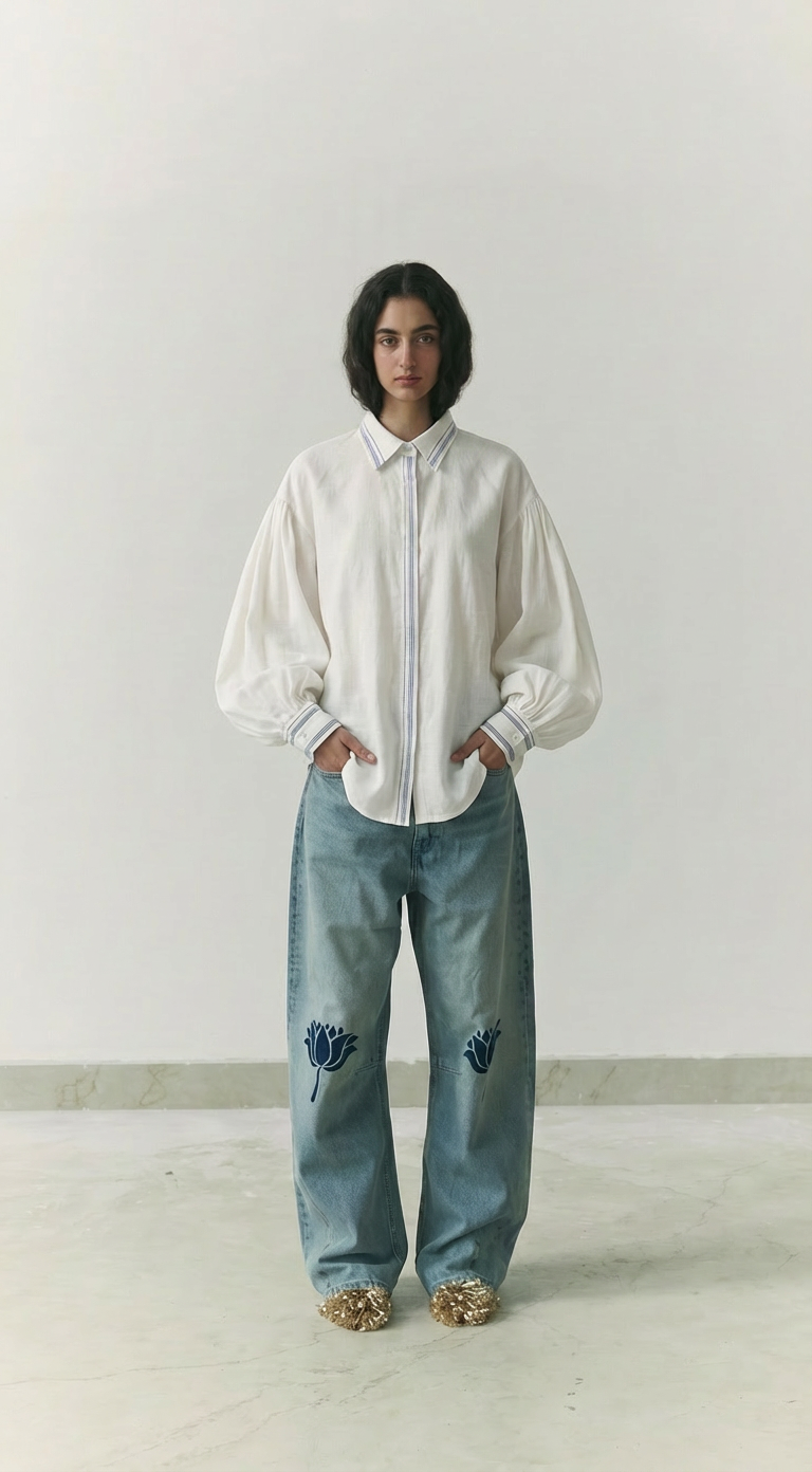 Handwoven Khadi Dhoti Cotton Shirt