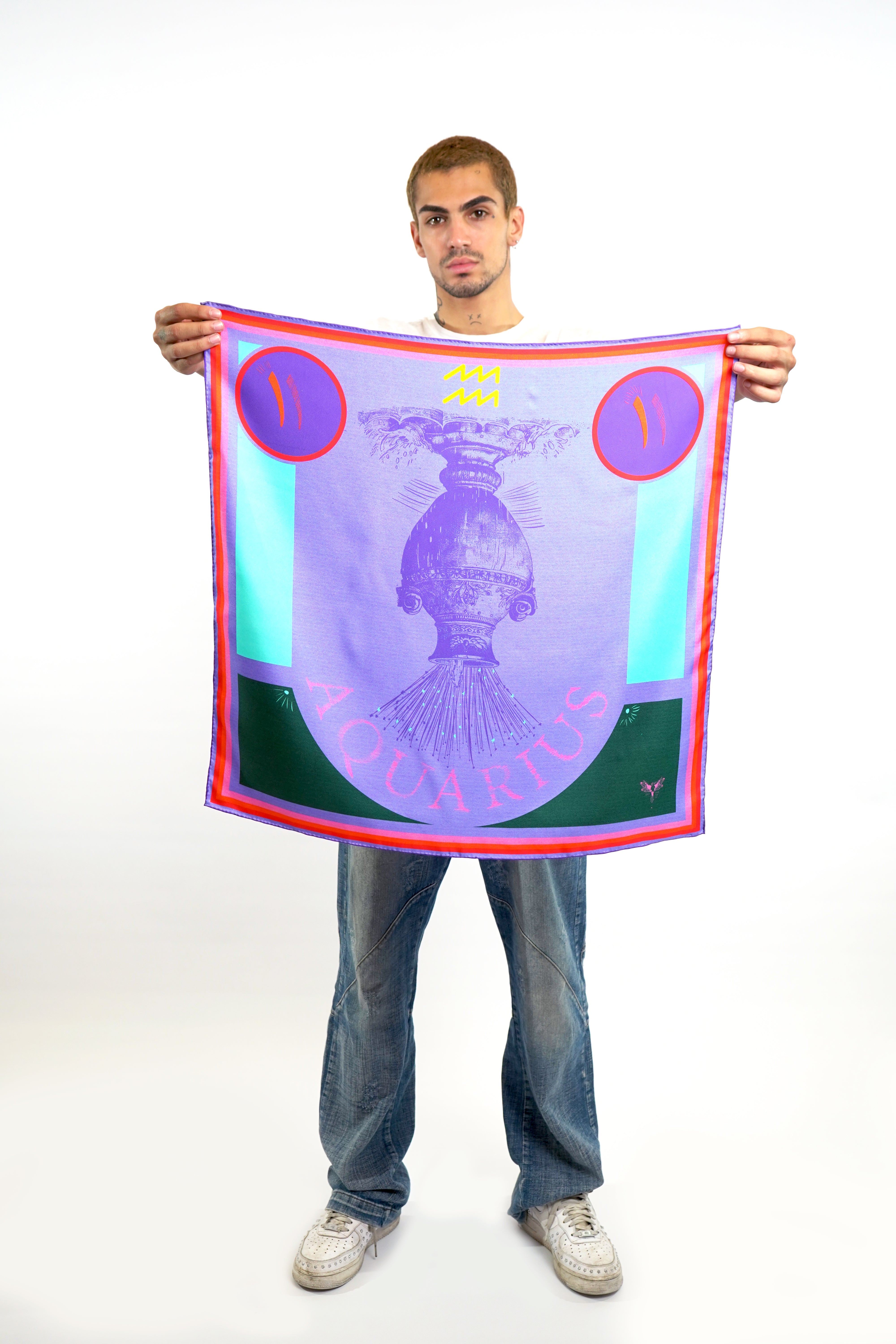 Aquarius | Square Silk Scarf