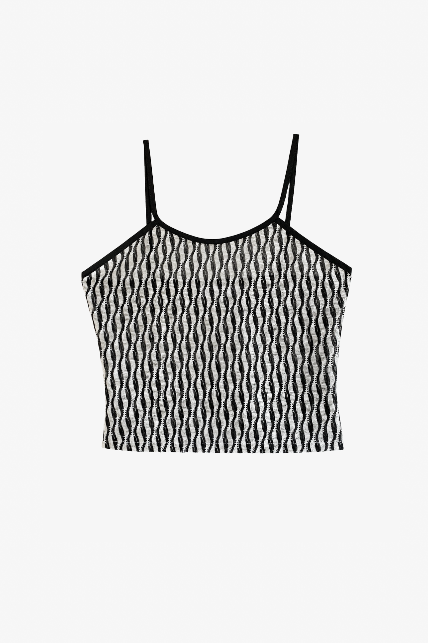 The lola tank in a white background. 100% deadstock Missoni-like fabric