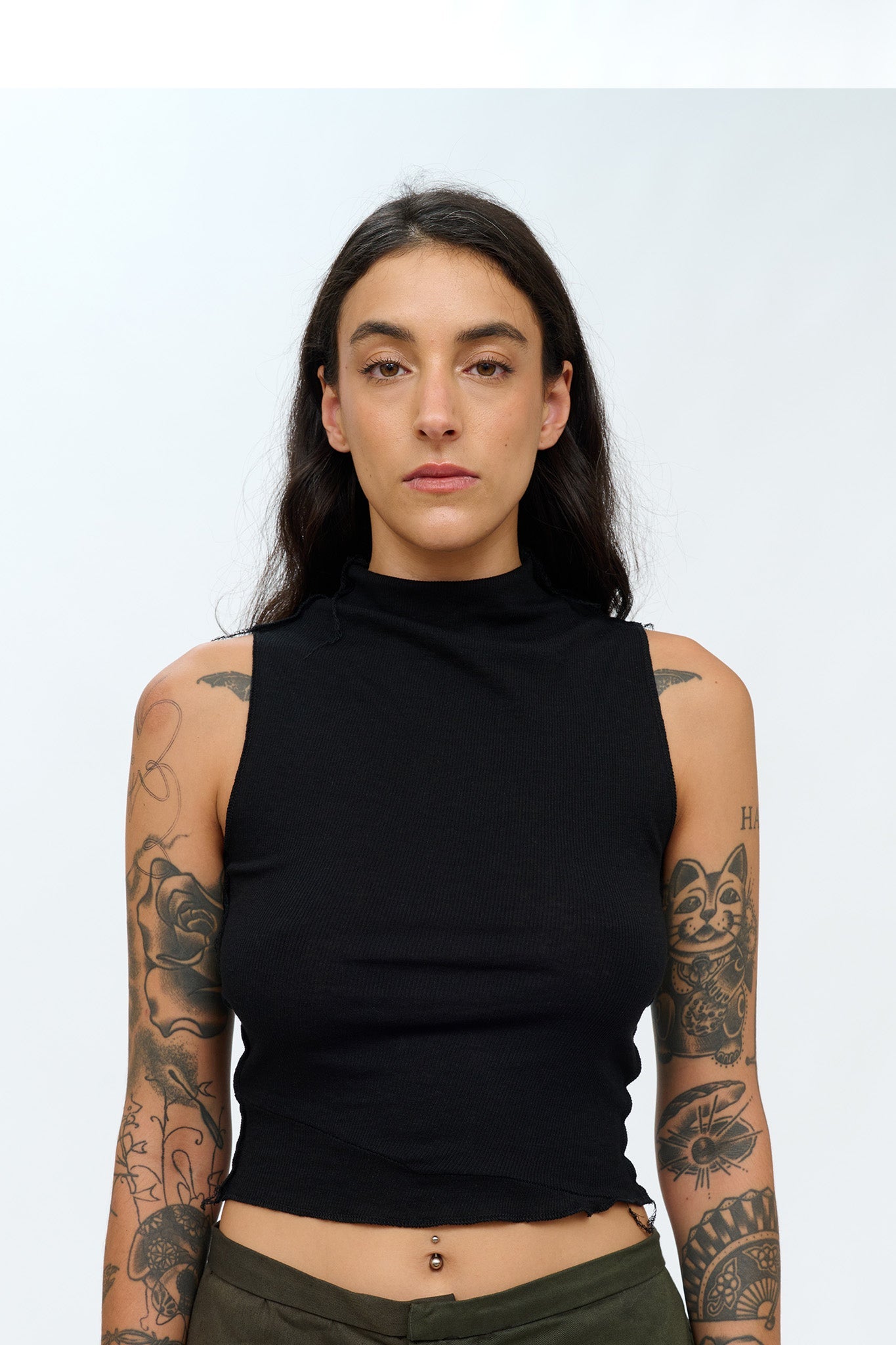 Drape Neck Top - Black