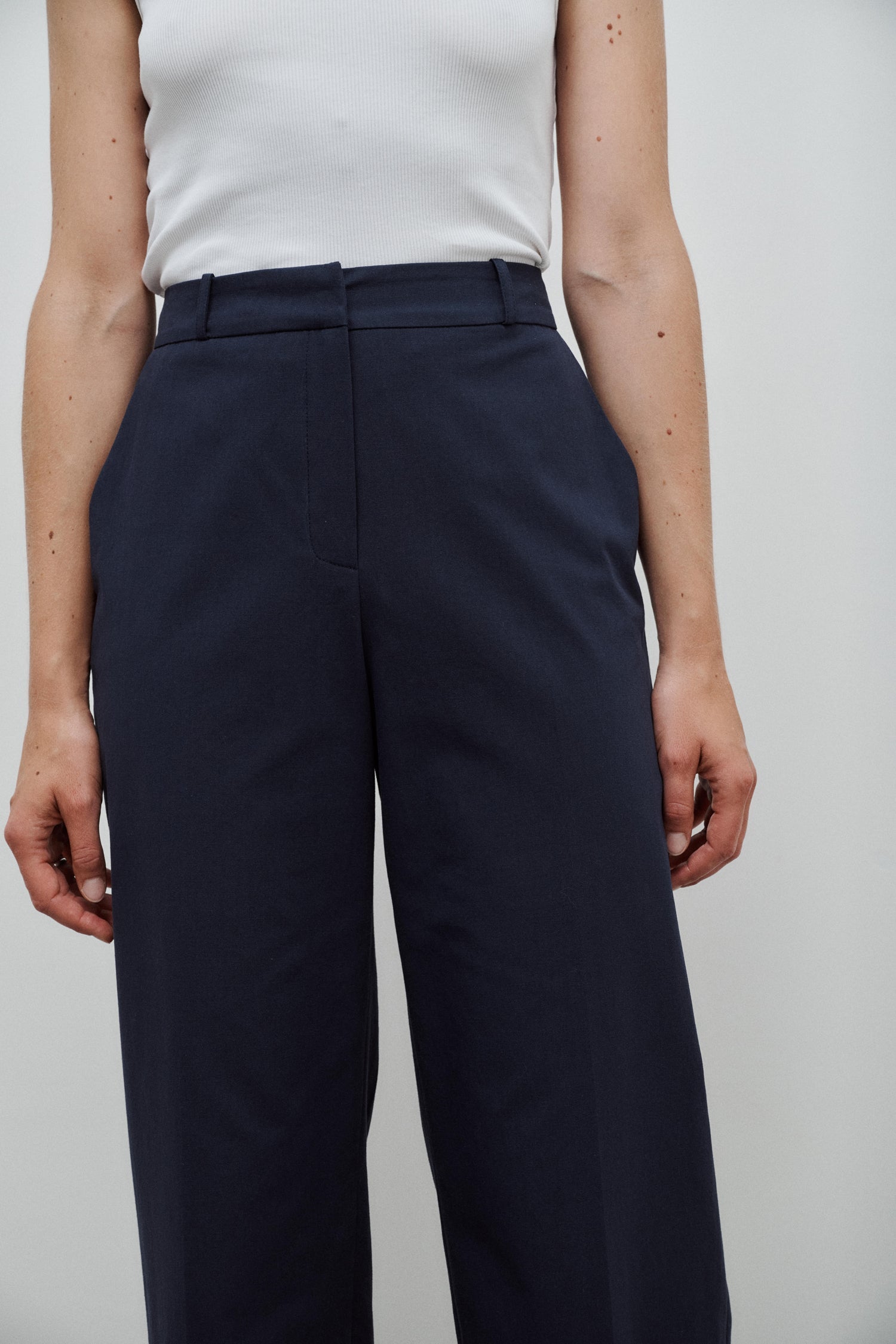 Bianca Textured Cotton Canvas Trousers
