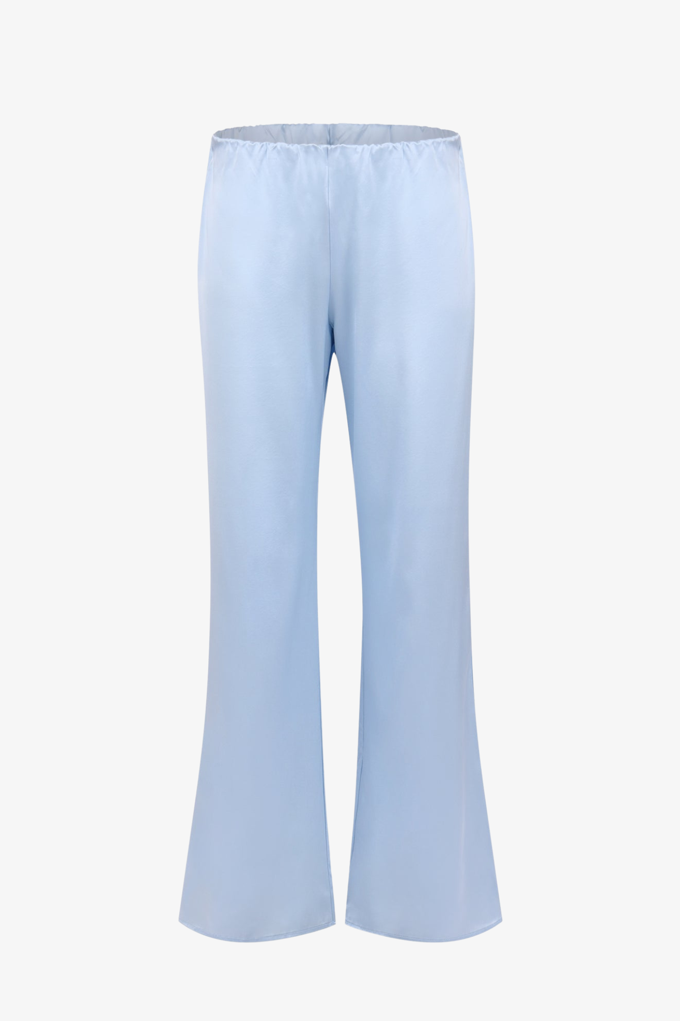 the roma sky silk pants in a white background. Made in Los Angeles.