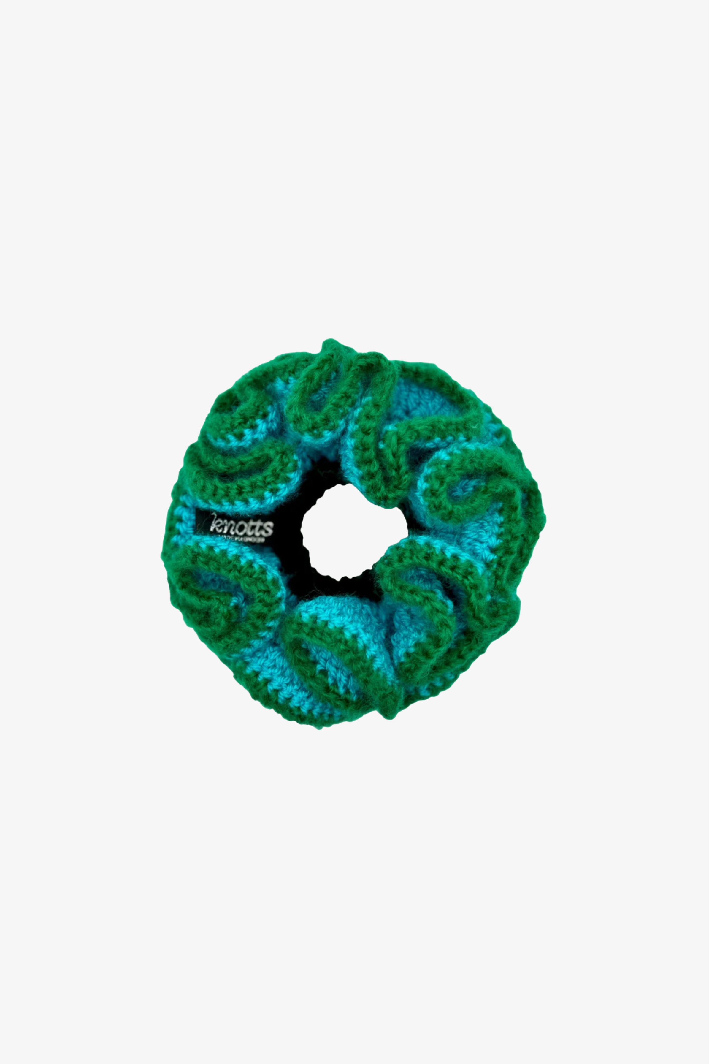 The stephanie scrunchie in a white background. Handmade in London!