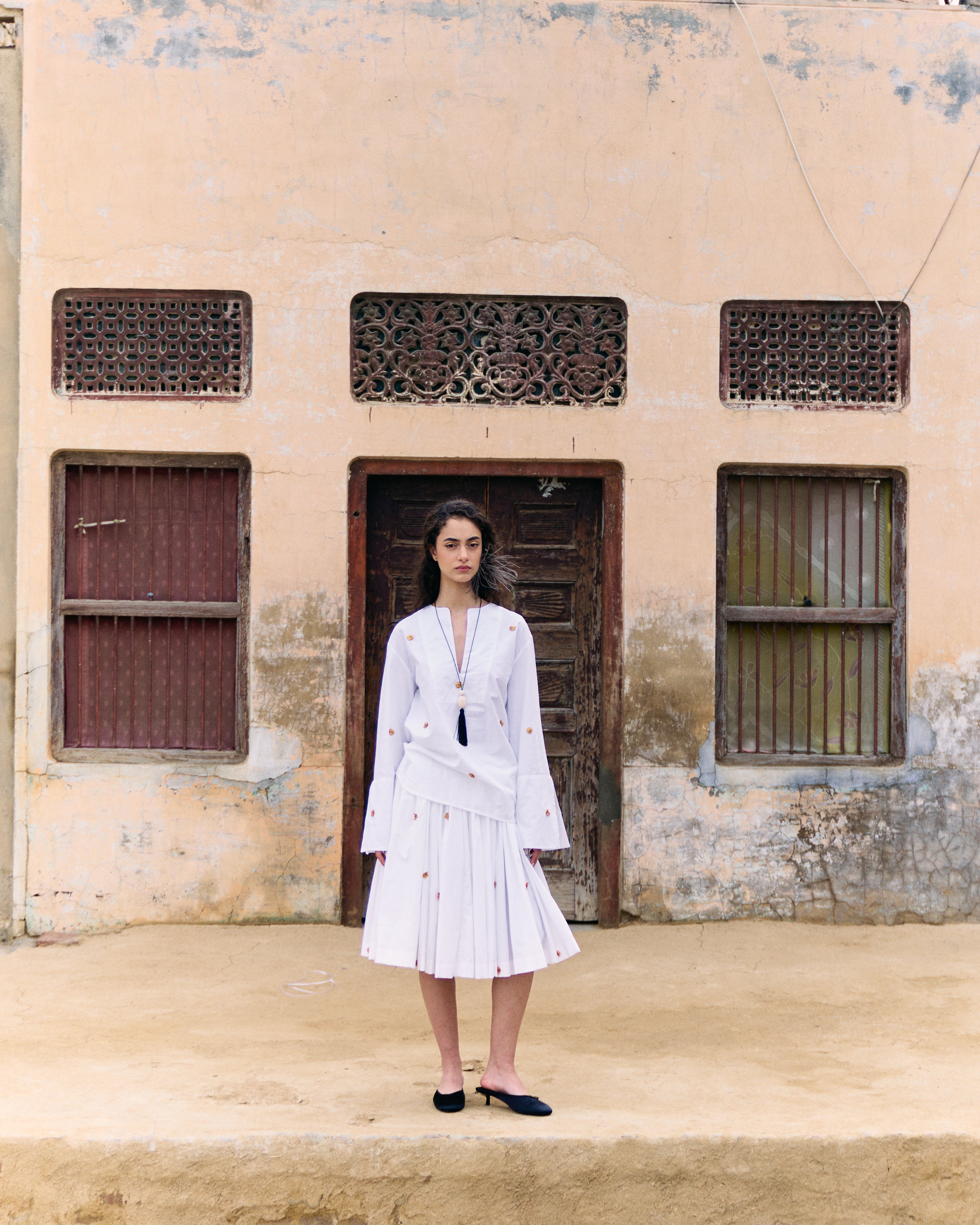 Handwoven Cotton Bijiya Kameez Skirt
